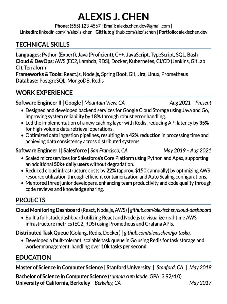 Pune Tech Resume Format Preview